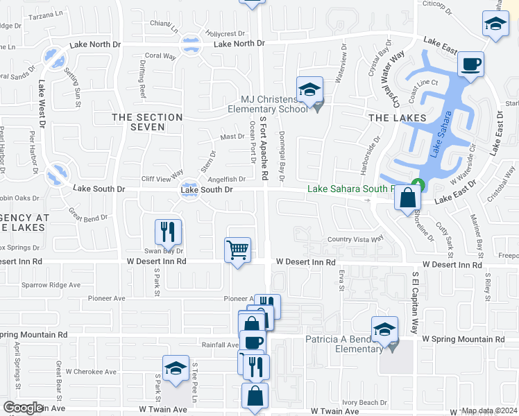 map of restaurants, bars, coffee shops, grocery stores, and more near 3220 Ventana Hills Drive in Las Vegas