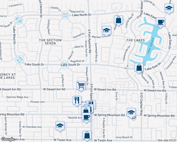 map of restaurants, bars, coffee shops, grocery stores, and more near 3220 Ventana Hills Drive in Las Vegas