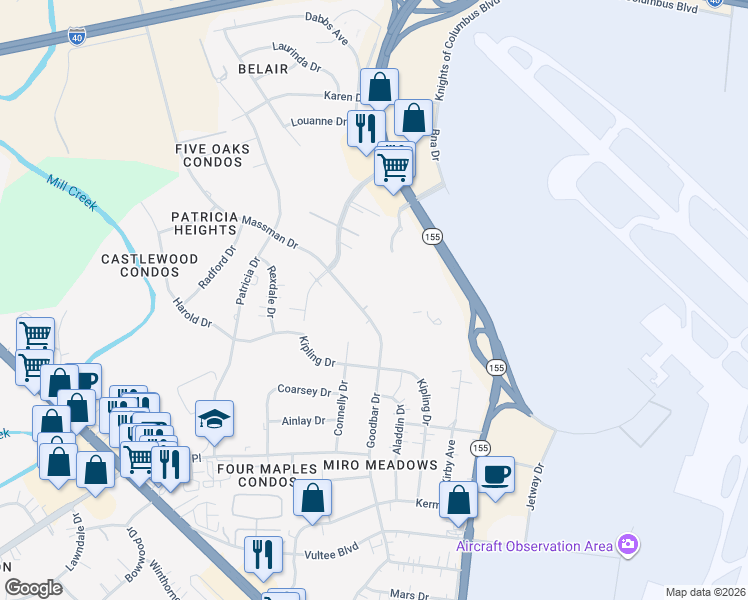 map of restaurants, bars, coffee shops, grocery stores, and more near 1200 Massman Drive in Nashville
