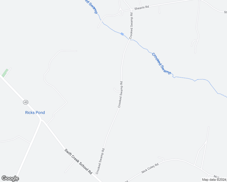 map of restaurants, bars, coffee shops, grocery stores, and more near Crooked Swamp Road in Nash County