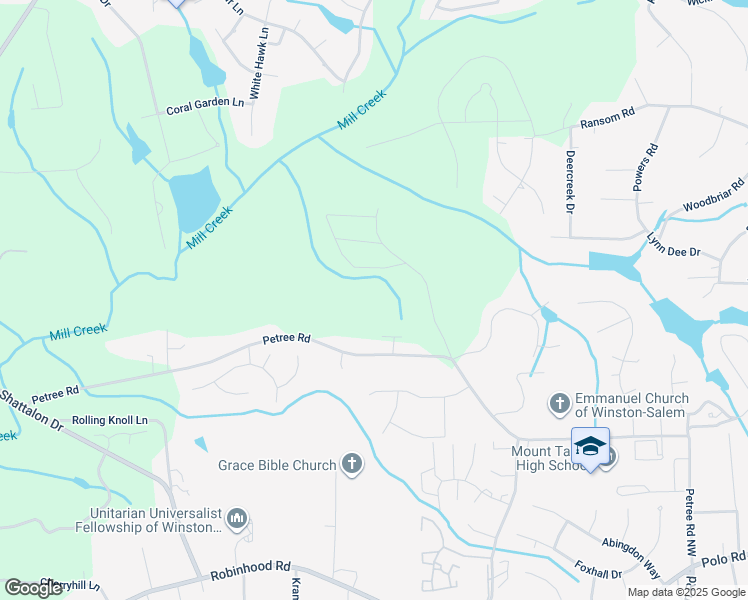 map of restaurants, bars, coffee shops, grocery stores, and more near 1571 Red Copper Circle in Winston-Salem