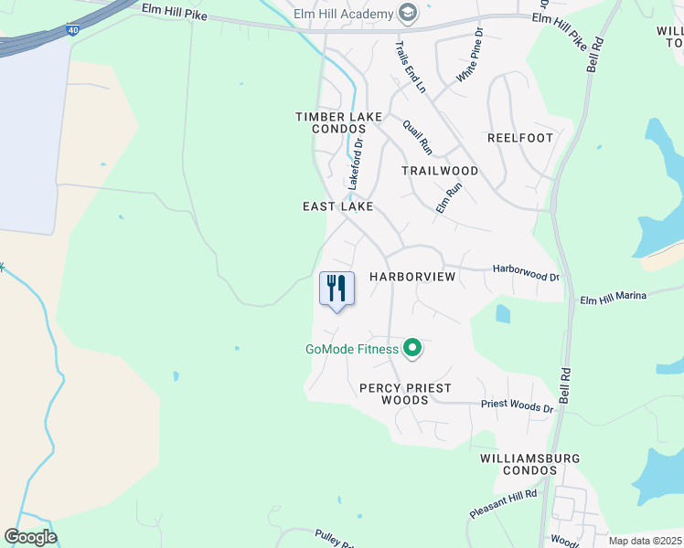 map of restaurants, bars, coffee shops, grocery stores, and more near 209 Harbor Hill Court in Nashville