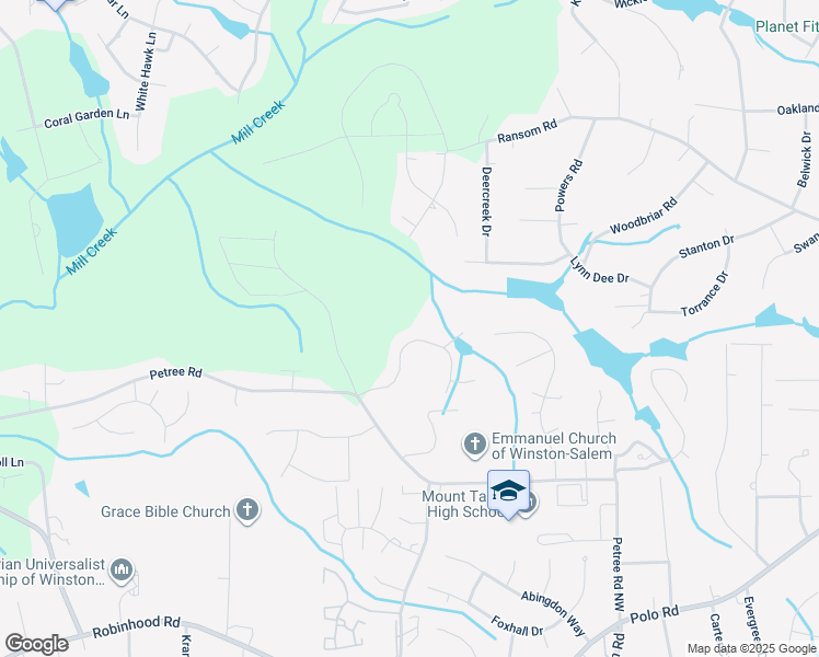 map of restaurants, bars, coffee shops, grocery stores, and more near 1517 Boxthorne Lane in Winston-Salem