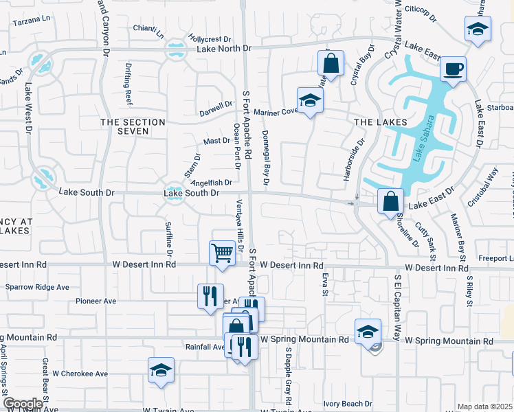 map of restaurants, bars, coffee shops, grocery stores, and more near 3205 Bermuda Bay Street in Las Vegas