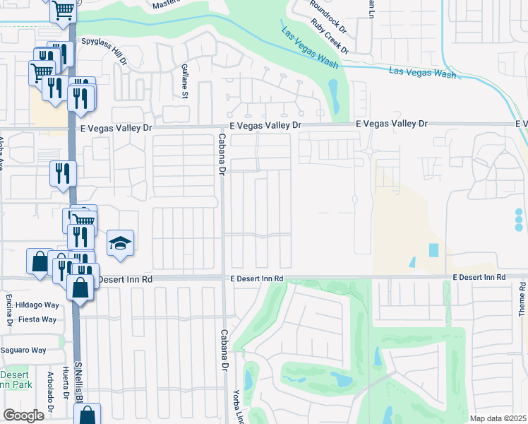 map of restaurants, bars, coffee shops, grocery stores, and more near 3111 Tularosa Lane in Las Vegas