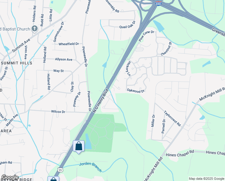map of restaurants, bars, coffee shops, grocery stores, and more near 3950 U.S. 29 in Greensboro