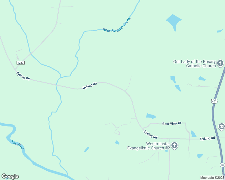 map of restaurants, bars, coffee shops, grocery stores, and more near 535 Dyking Road in Louisburg
