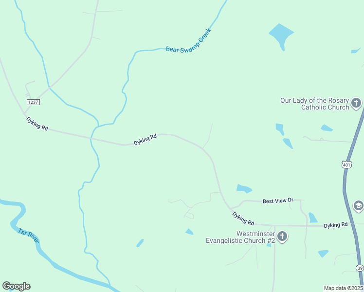 map of restaurants, bars, coffee shops, grocery stores, and more near 535 Dyking Road in Louisburg