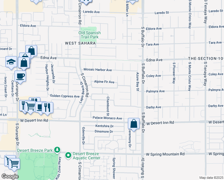map of restaurants, bars, coffee shops, grocery stores, and more near 8020 Lapis Harbor Avenue in Las Vegas
