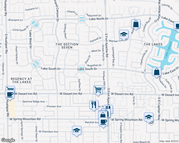 map of restaurants, bars, coffee shops, grocery stores, and more near 3200 Marina Port Circle in Las Vegas