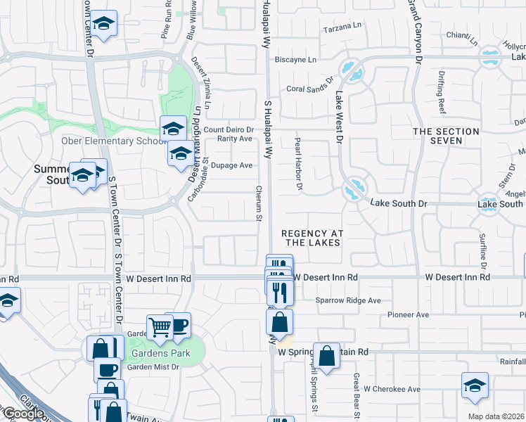 map of restaurants, bars, coffee shops, grocery stores, and more near 3204 Cherum Street in Las Vegas