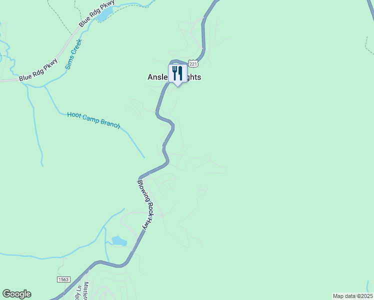 map of restaurants, bars, coffee shops, grocery stores, and more near 384 Saddle Crest Road in Blowing Rock