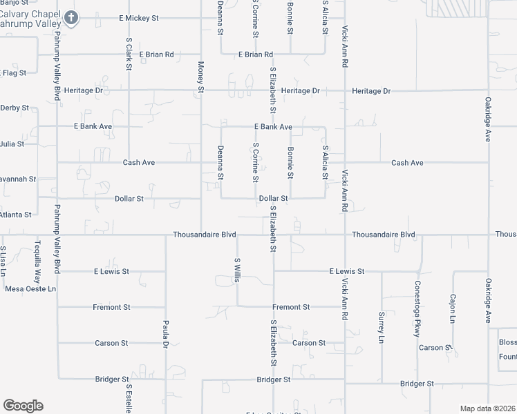 map of restaurants, bars, coffee shops, grocery stores, and more near 1701 Dollar Street in Pahrump