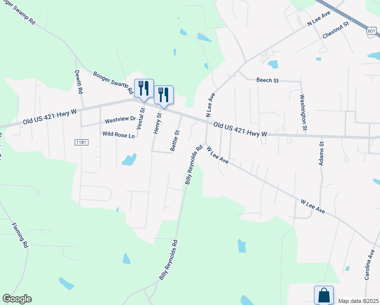 map of restaurants, bars, coffee shops, grocery stores, and more near 1016 Billy Reynolds Rd in Yadkinville
