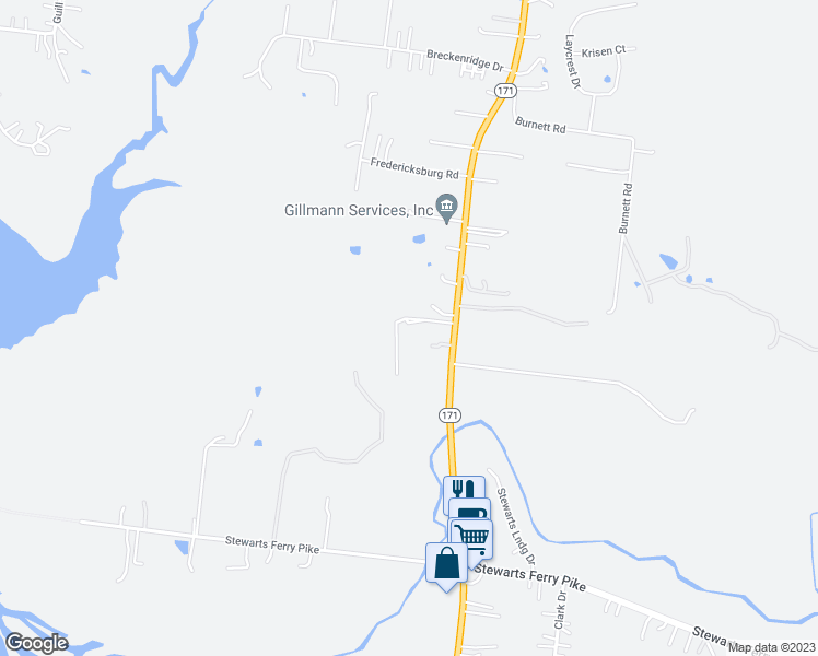 map of restaurants, bars, coffee shops, grocery stores, and more near 2710 South Mount Juliet Road in Mt. Juliet