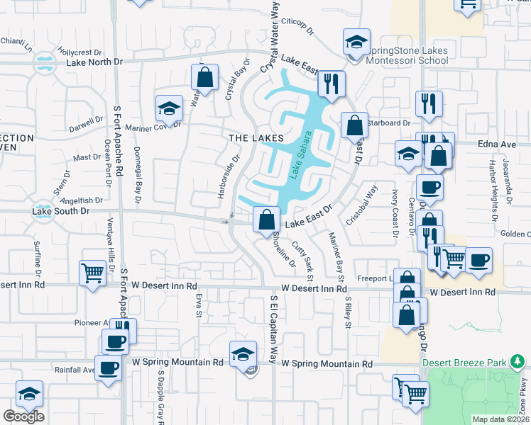 map of restaurants, bars, coffee shops, grocery stores, and more near 8716 Carlitas Joy Ct in Las Vegas