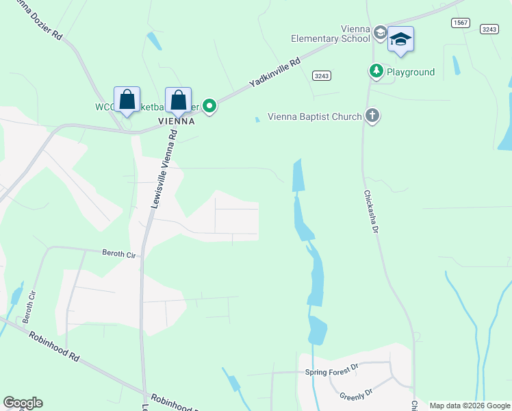 map of restaurants, bars, coffee shops, grocery stores, and more near 6068 Olde Farm Drive in Pfafftown