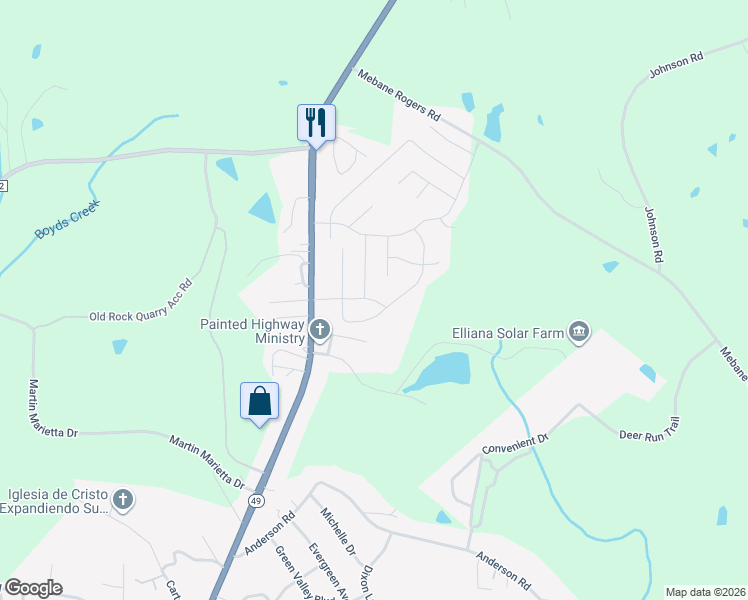 map of restaurants, bars, coffee shops, grocery stores, and more near 320 Iron Horse Lane in Burlington