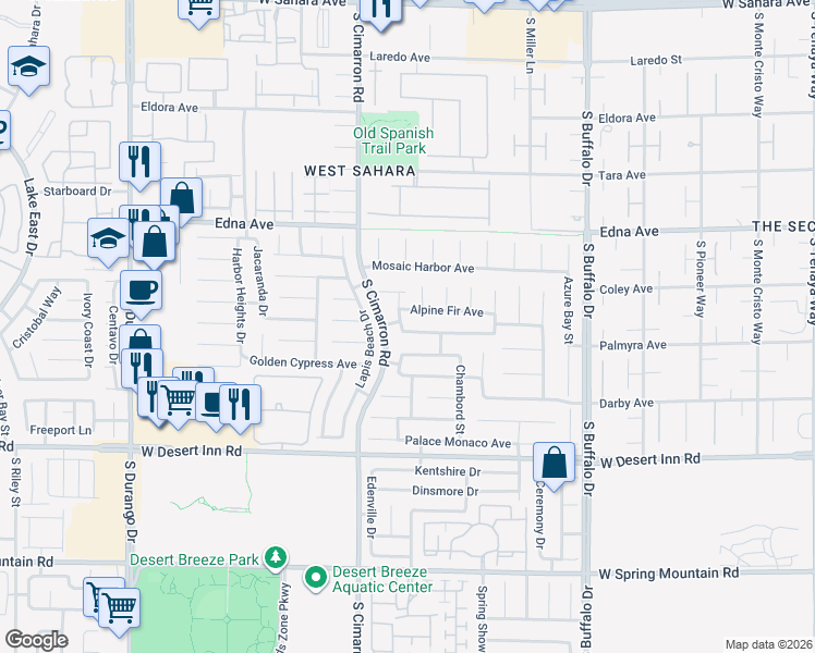 map of restaurants, bars, coffee shops, grocery stores, and more near 8114 Lapis Harbor Avenue in Las Vegas