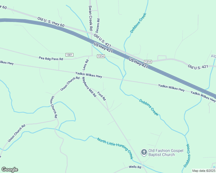 map of restaurants, bars, coffee shops, grocery stores, and more near 6007 Aaron Lane in Hamptonville
