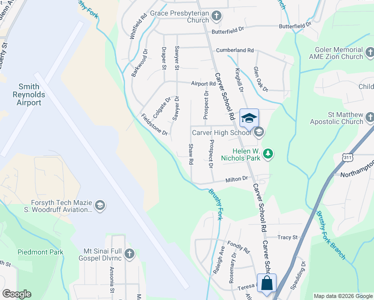 map of restaurants, bars, coffee shops, grocery stores, and more near 4775 Lennox Road Northeast in Winston-Salem