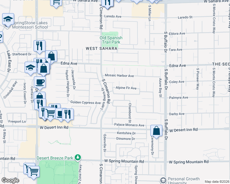 map of restaurants, bars, coffee shops, grocery stores, and more near 8114 Lapis Harbor Avenue in Las Vegas