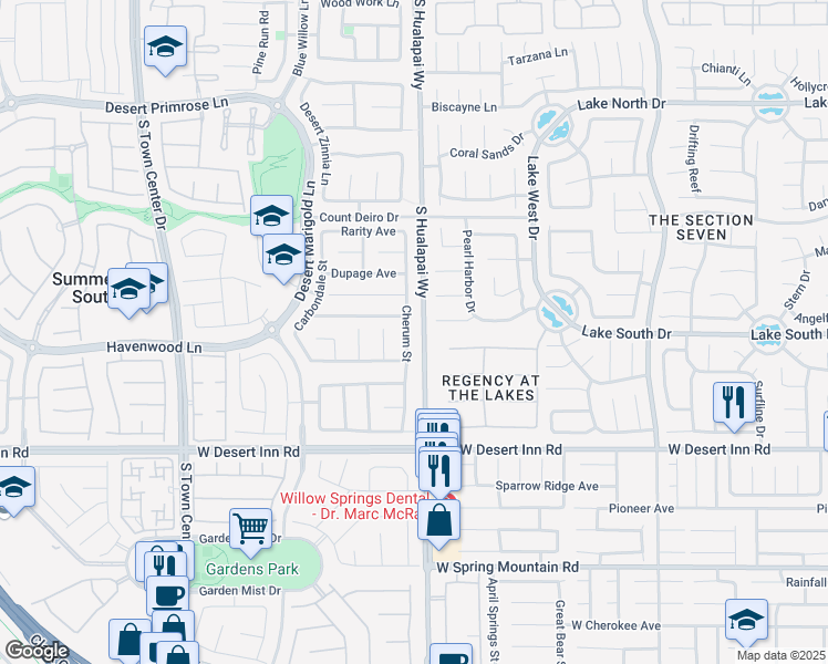 map of restaurants, bars, coffee shops, grocery stores, and more near 3204 Cherum Street in Las Vegas