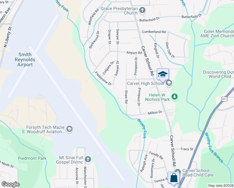 map of restaurants, bars, coffee shops, grocery stores, and more near 4775 Lennox Road Northeast in Winston-Salem