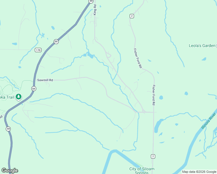 map of restaurants, bars, coffee shops, grocery stores, and more near 21940 Sawmill Road in Siloam Springs