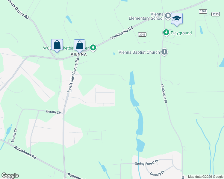 map of restaurants, bars, coffee shops, grocery stores, and more near 6068 Olde Farm Drive in Pfafftown