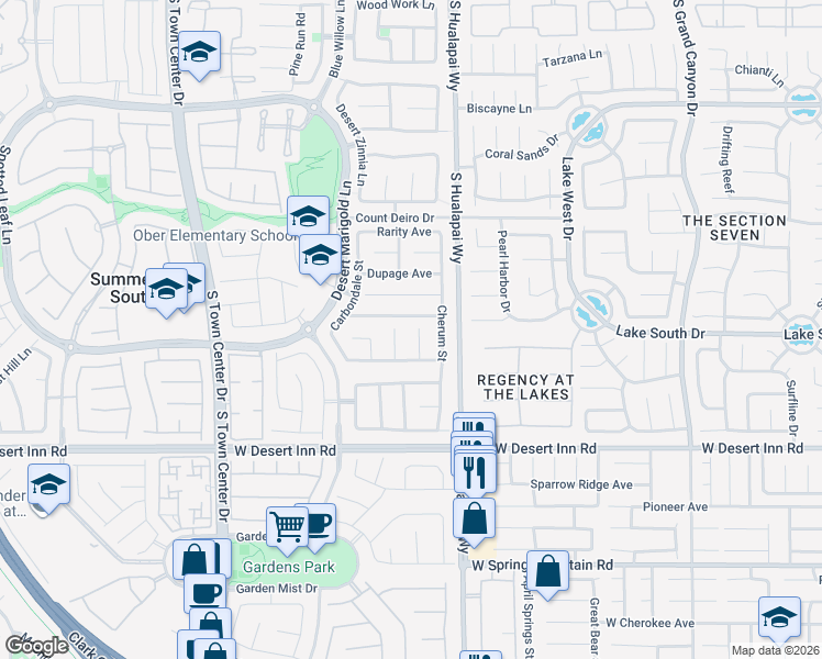 map of restaurants, bars, coffee shops, grocery stores, and more near 3201 Townsend Hall Court in Las Vegas