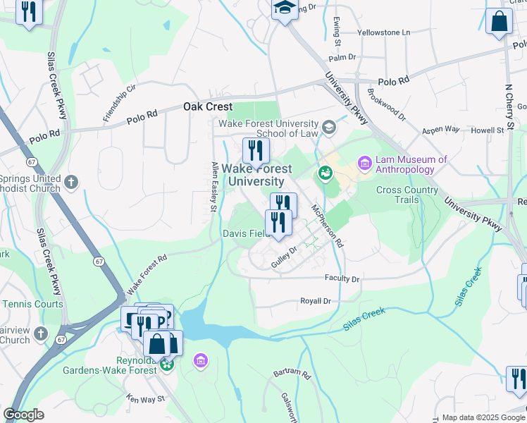 map of restaurants, bars, coffee shops, grocery stores, and more near in Winston-Salem
