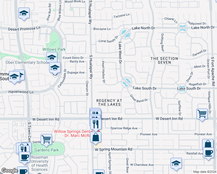 map of restaurants, bars, coffee shops, grocery stores, and more near 9933 Tamarack Landing Way in Las Vegas