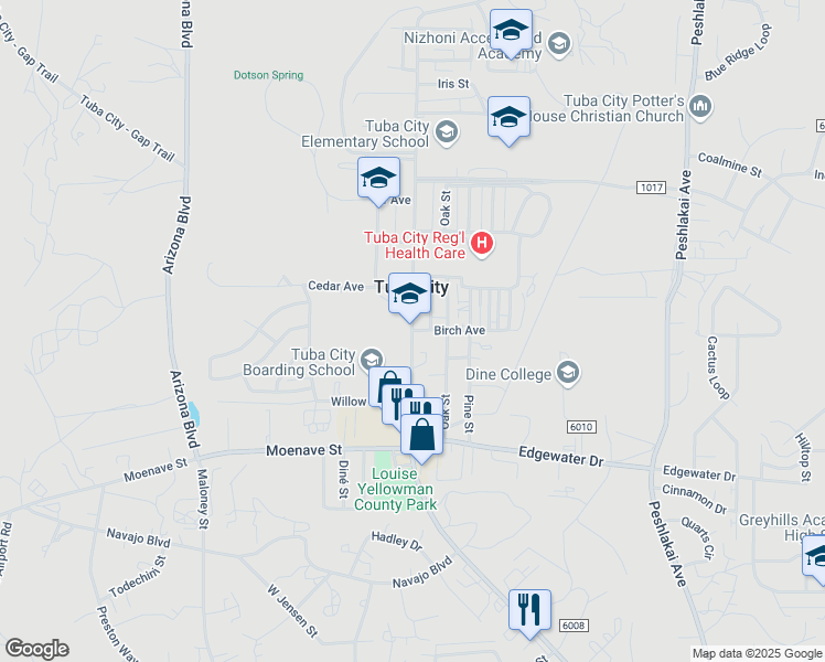 map of restaurants, bars, coffee shops, grocery stores, and more near Main Street in Tuba City