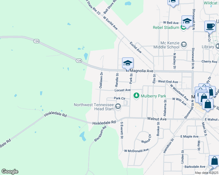 map of restaurants, bars, coffee shops, grocery stores, and more near 13 Randle Street in McKenzie