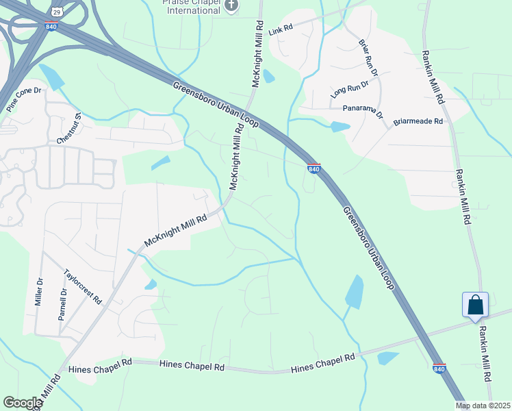 map of restaurants, bars, coffee shops, grocery stores, and more near 3600 Pertland Trail in Greensboro