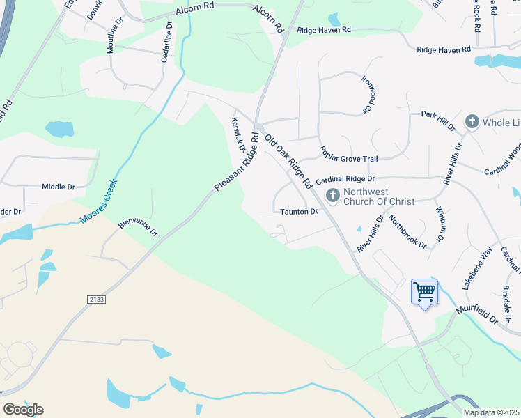 map of restaurants, bars, coffee shops, grocery stores, and more near 7118 Taunton Drive in Greensboro