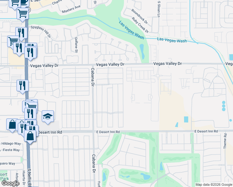 map of restaurants, bars, coffee shops, grocery stores, and more near 3087 Comitan Lane in Las Vegas