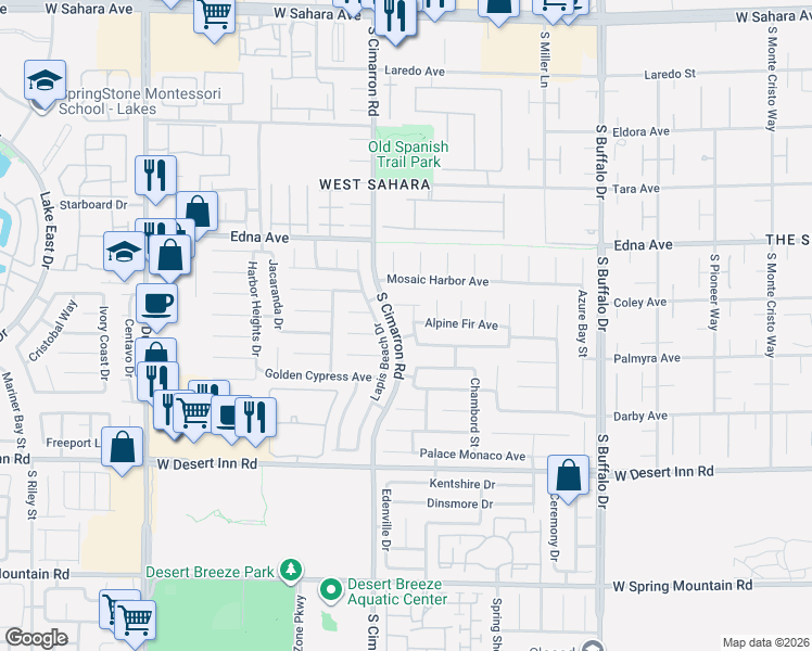 map of restaurants, bars, coffee shops, grocery stores, and more near 3060 Lapis Beach Drive in Las Vegas