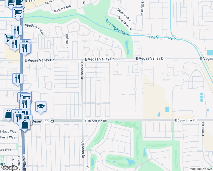 map of restaurants, bars, coffee shops, grocery stores, and more near 3062 Comitan Lane in Las Vegas