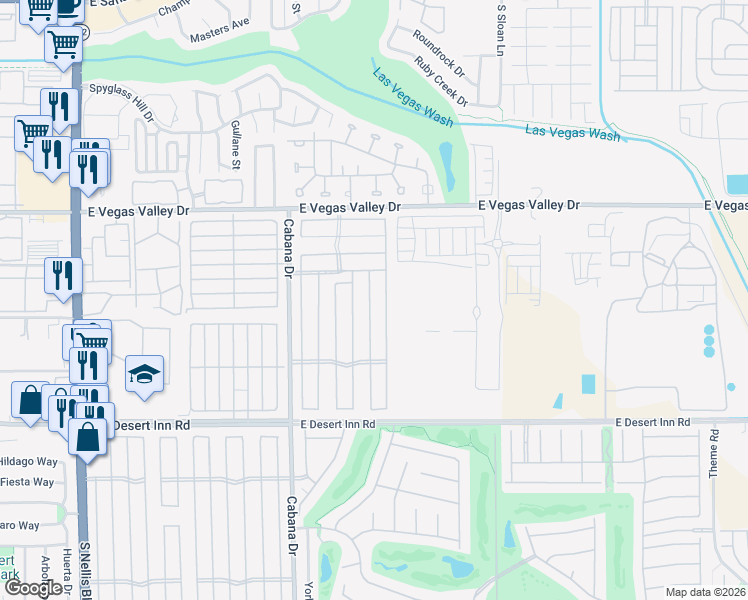map of restaurants, bars, coffee shops, grocery stores, and more near 3062 Comitan Lane in Las Vegas