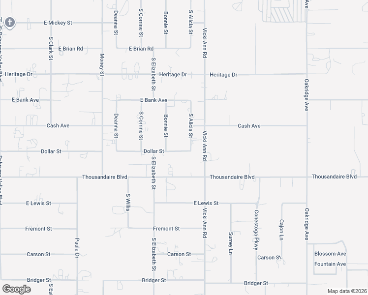 map of restaurants, bars, coffee shops, grocery stores, and more near 5860 South Alicia Street in Pahrump