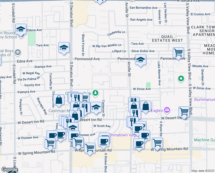 map of restaurants, bars, coffee shops, grocery stores, and more near 4600 West Sirius Avenue in Las Vegas