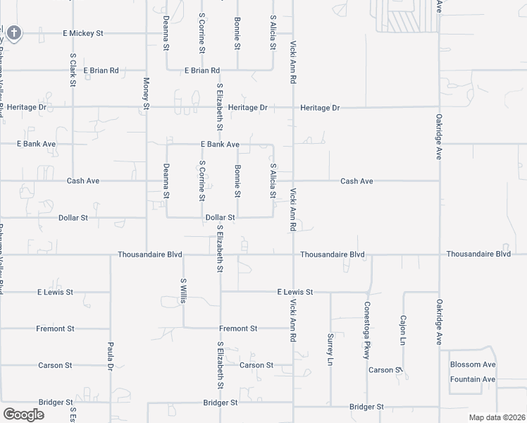 map of restaurants, bars, coffee shops, grocery stores, and more near 5860 South Alicia Street in Pahrump