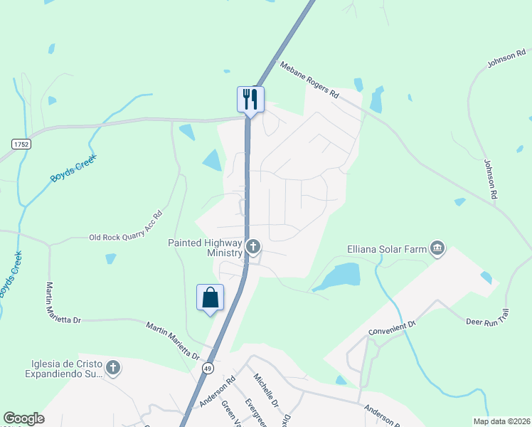 map of restaurants, bars, coffee shops, grocery stores, and more near 102 Calhoun Place in Burlington