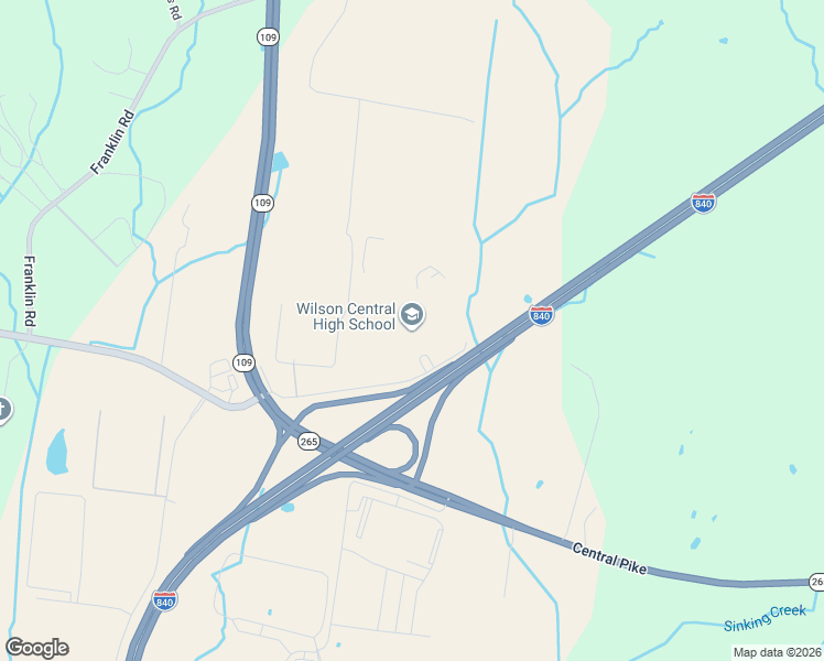 map of restaurants, bars, coffee shops, grocery stores, and more near 419 Wildcat Way in Lebanon