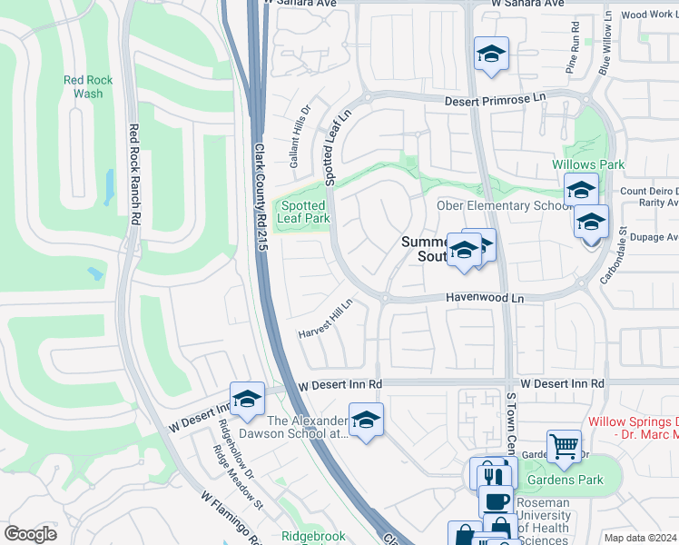 map of restaurants, bars, coffee shops, grocery stores, and more near 10940 Harvest Hill Lane in Las Vegas