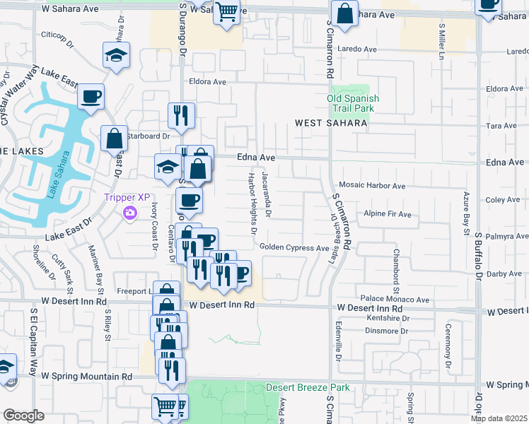 map of restaurants, bars, coffee shops, grocery stores, and more near 8361 Palace Heights Avenue in Las Vegas