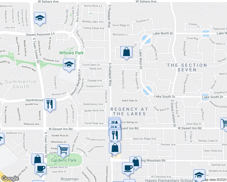 map of restaurants, bars, coffee shops, grocery stores, and more near 10028 Sail Landing Court in Las Vegas