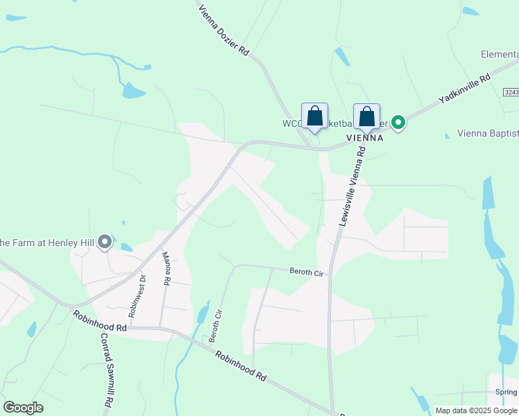 map of restaurants, bars, coffee shops, grocery stores, and more near 7565 Just-a-mere Lane in Pfafftown